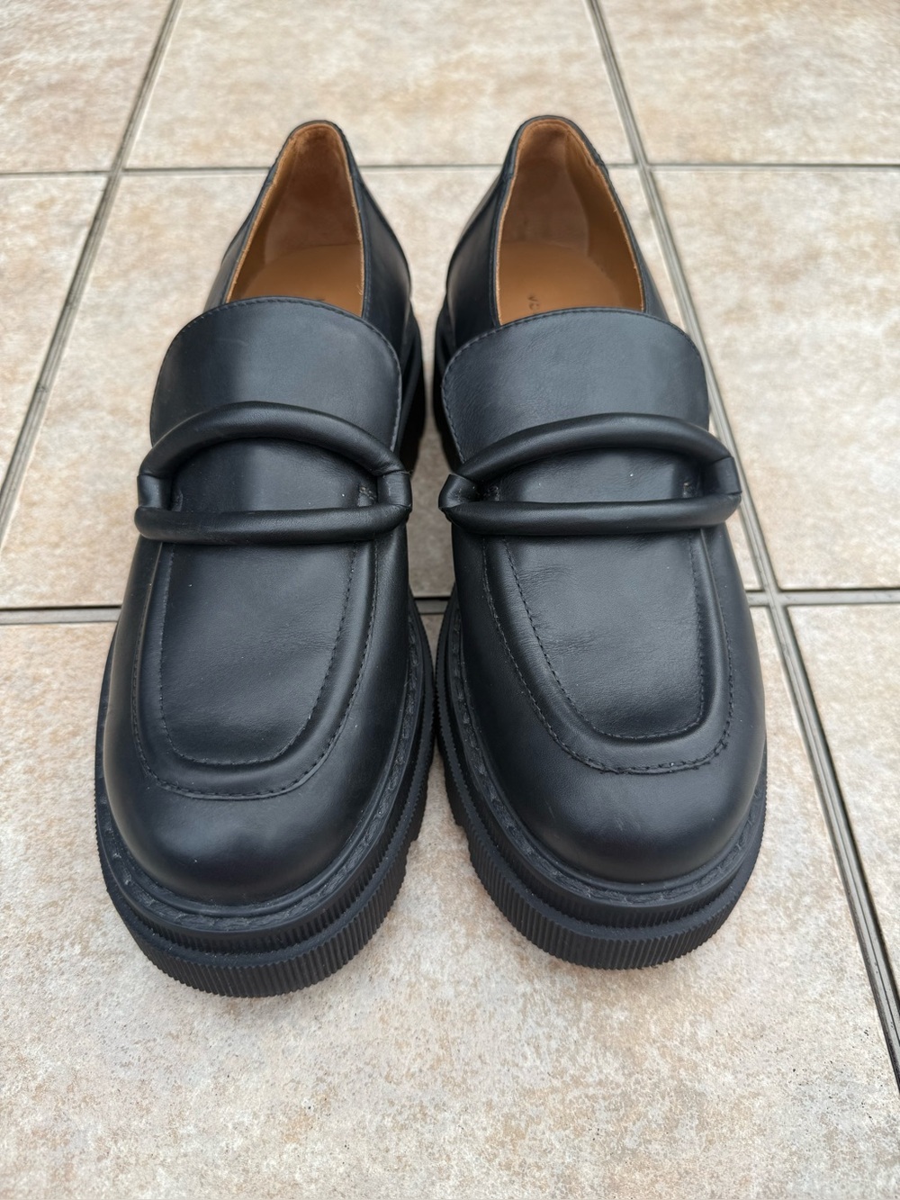 Voile Blanche Elaiza black leather chunky loafers - Picture 3 of 16